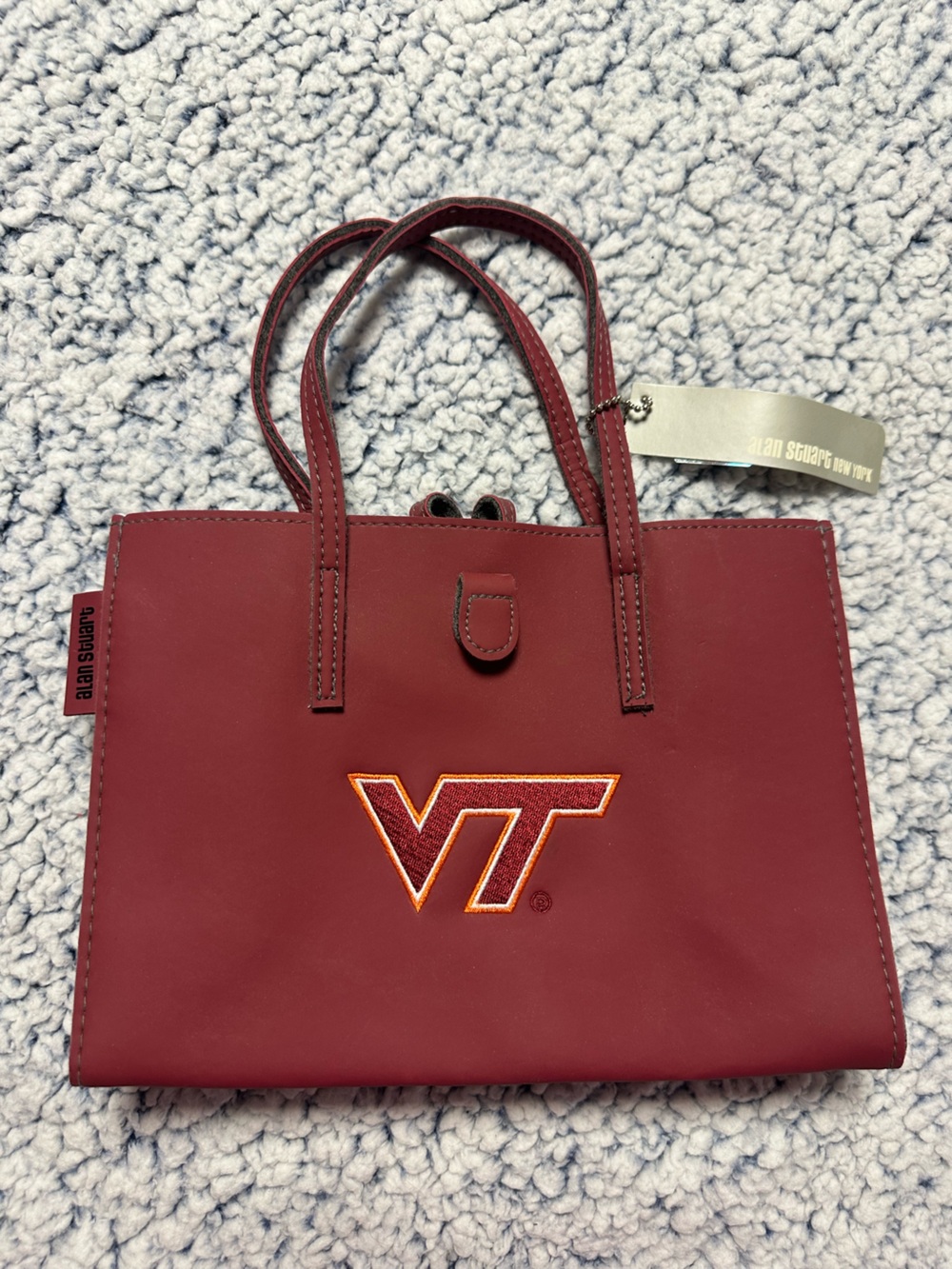 Alan Stuart Maroon Tote with Embroidered VT Accent
